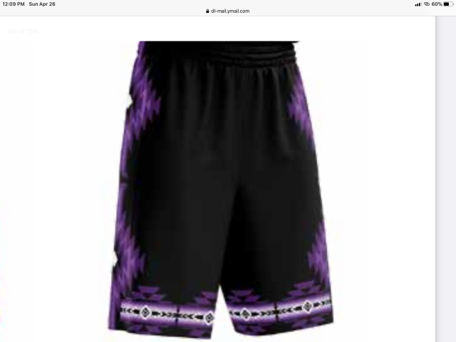 Native print shop basketball shorts