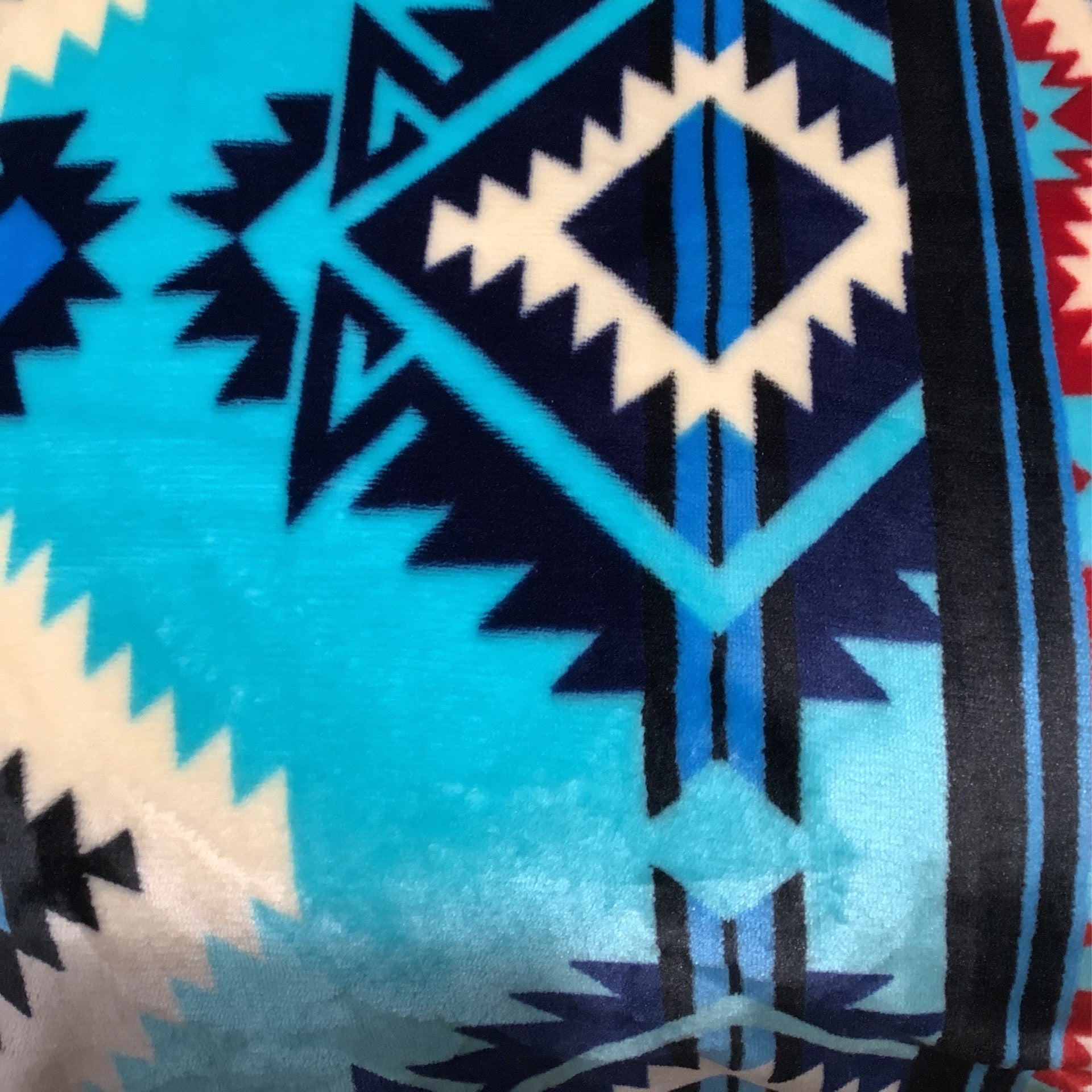 Q Blue Navajo Blanket 2ply Lil Gails, LLC